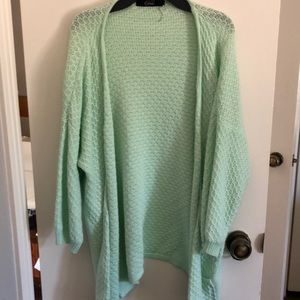 Oversize mint green cardigan